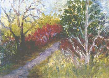 Path In The Woods Betty Willmore Cambridge WI oil  SOLD